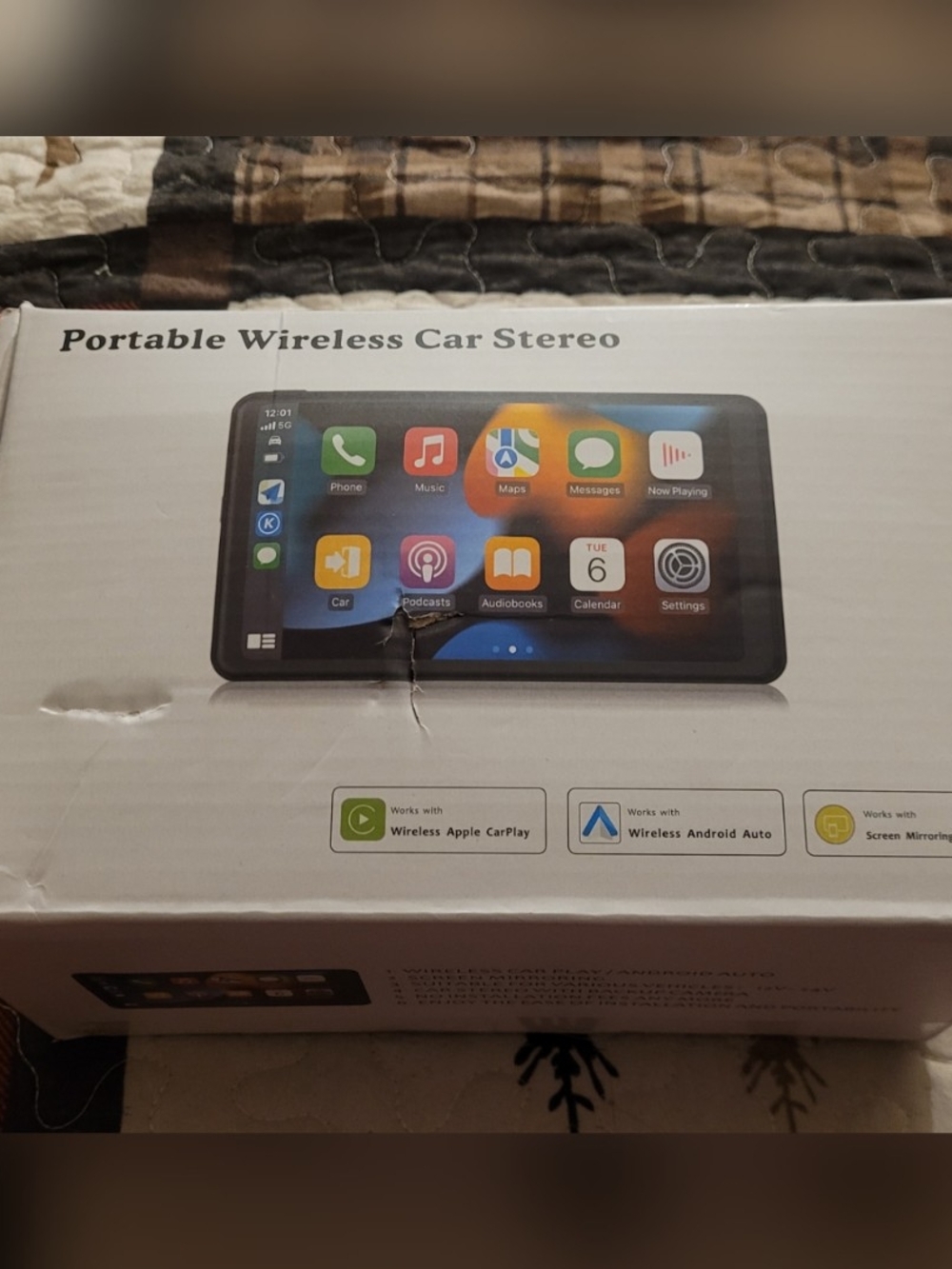 Portable Wireless Car Stereo Receiver - Black